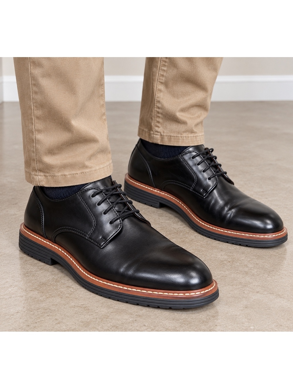 Johnston & Murphy Upton Men’s 12 M Black Full Grain Leather Derby Dress Shoes